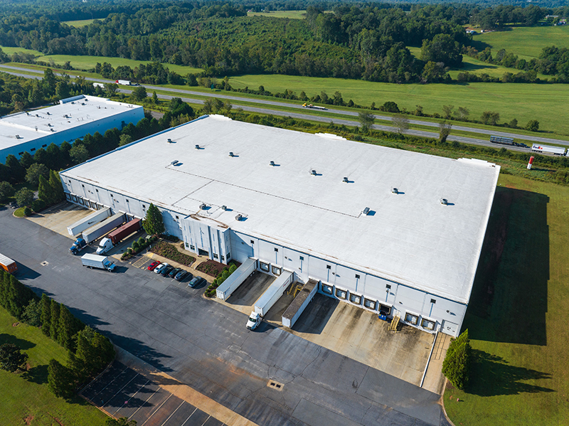 Aerial view of 3PL warehouse in Charlotte NC