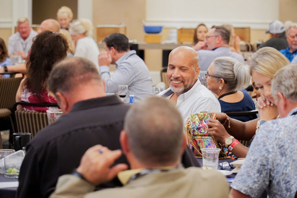 Attendees networking at the North Carolina League of Transportation and Logistics conference focused on warehousing storage and distribution in western NC.