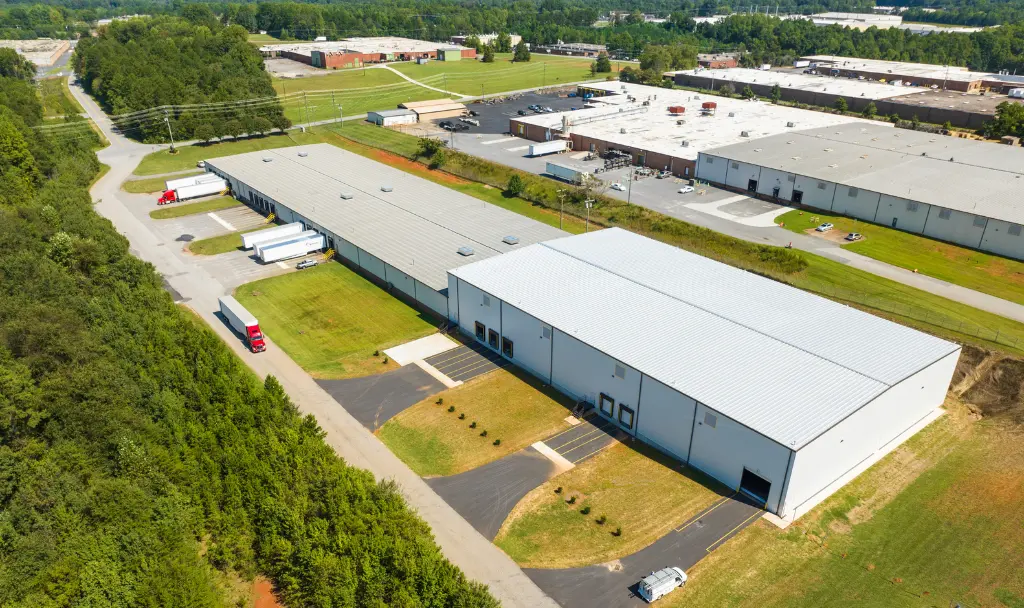 Aerial view of Cargo Integrated Logistics 3PL warehouse in Conover, North Carolina off I-40